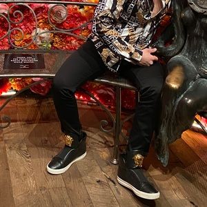 Versace Black Gold Medusa High Top